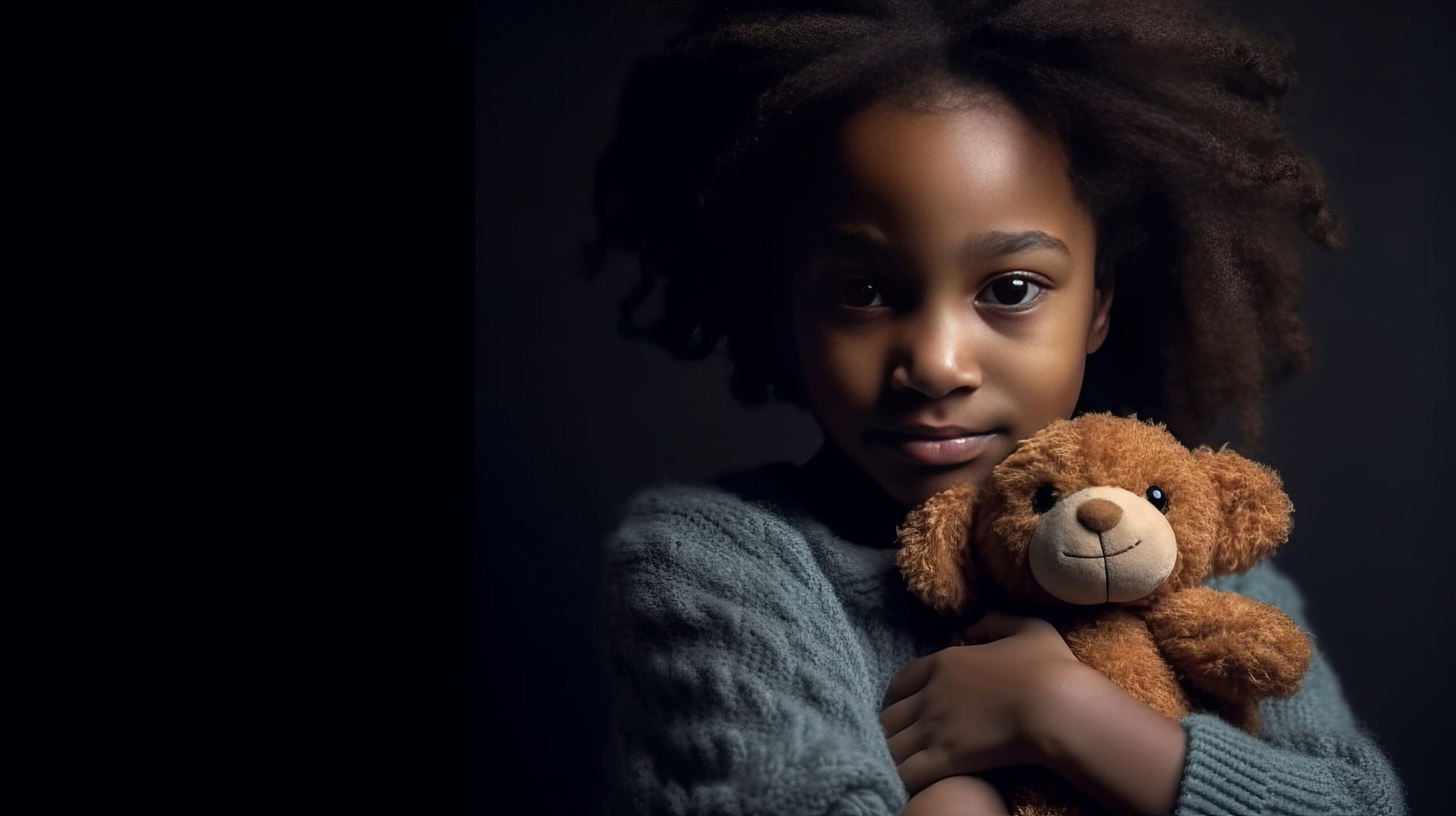 child with a teddy