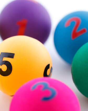 Close up of colorful lottery balls