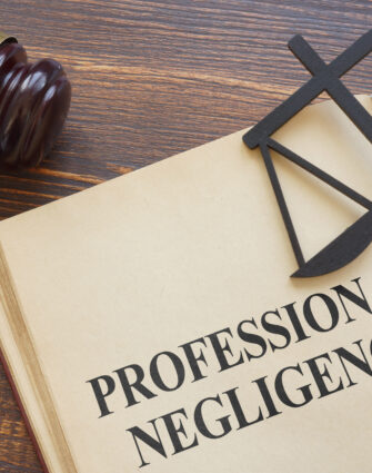 Professional negligence is shown using the text